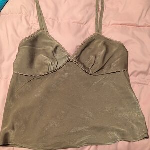Silky Tan With Gold Tones Camisole Top NWOT